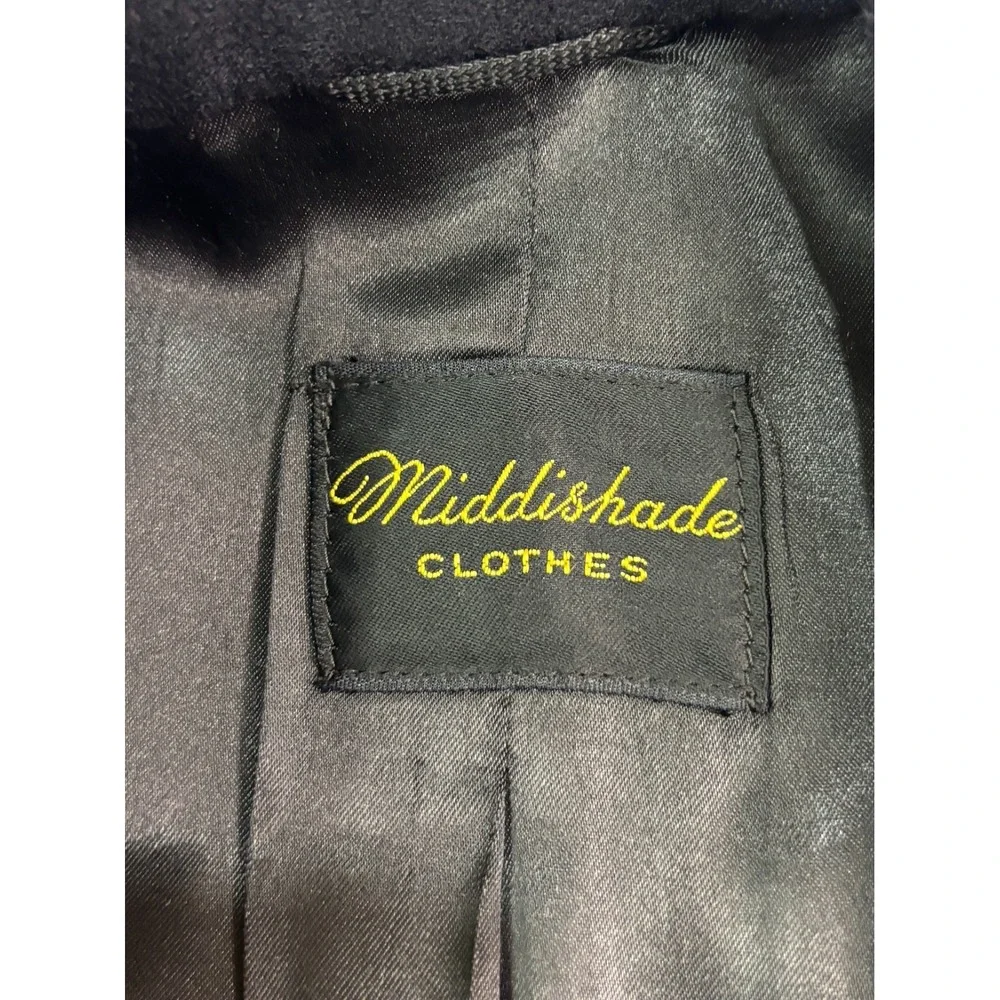 vtg 40s Double Breasted Tuxedo Jacket‎ 40L Flannel Wool Heavy Black Peak Formal